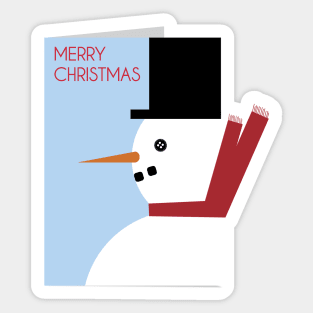 Snowman Christmas Card Sticker